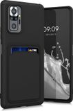 kwmobile telefoonhoesje geschikt voor Xiaomi Redmi Note 10 Pro - Hoesje met pasjeshouder - TPU case in mat zwart