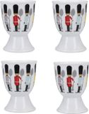 KitchenCraft 4-delige grappige keramische eierdopjesset