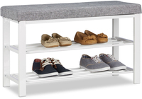 Relaxdays Open Shoe Rack - 2 Tier - Grey/White