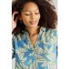 White Stuff Blake Linen Tunic Blue Print