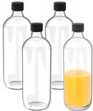 Merkloos Glazen flessen met schroefdop - 10x - Transparant - 1000 ml - Weckflessen - Luchtdicht