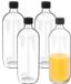 Merkloos Glazen flessen met schroefdop - 10x - Transparant - 1000 ml - Weckflessen - Luchtdicht