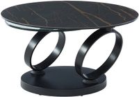 Vente-unique Moduleerbare design-salontafel van gehard glas en keramiek JOLINE