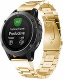 By Qubix Qubix Stalen Schakelband - Goud - 22mm Quickfit - Geschikt voor Garmin Epix Gen 2 (47mm) / MARQ / Quatix 7/6/5
