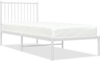 vidaXL Bedframe met hoofdbord metaal wit 80x200 cm
