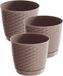 Prosperplast 3x Ronde Gevlochten Plantenpotten Taupe Ø30cm
