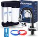 Ari Robinet de cuisine Nordic, 3 voies, avec raccordement pour filtre à eau, douchette extractible pivotante, noir chrome