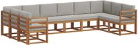 vidaXL - Hoek loungeset - 10 zitplekken - Acacia hout - Naturel en lichtgrijs