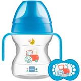 MAM Learn To Drink Cup & Handles 190ml Plus Soother - Blue