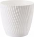 Form Plastic Plantenpot/bloempot Waves - kunststof - ivoor wit - D19 x H17 cm - met opvang schotel - rond