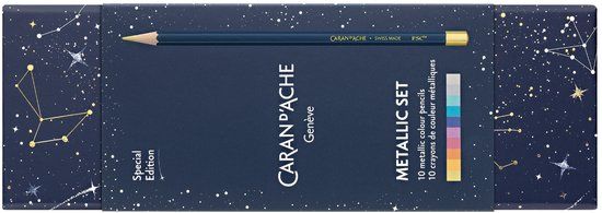 Caran d'Ache Cosmic blue special edition metallic set