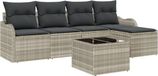vidaXL Tuinbank - Set - 6 - st - Lichtgrijs - poly - rattan