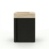 Saniclass Chaci Toiletmeubelset - 40x65cm - 1 deur - 1 kraangat - rechts - fontein travertine - mat zwart