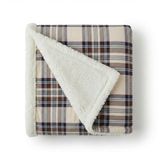 Eddie Bauer Edgewood collectie super zachte flanel naar Sherpa omkeerbare deken, ultra pluche & gezellige gooi, perfect voor geschenken, machine wasbaar, 50 "x 60", kaki
