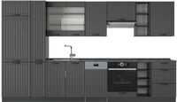 Vicco Fame-Line Complete keukeneenheid – 355 cm zonder werkblad Donkergrijs