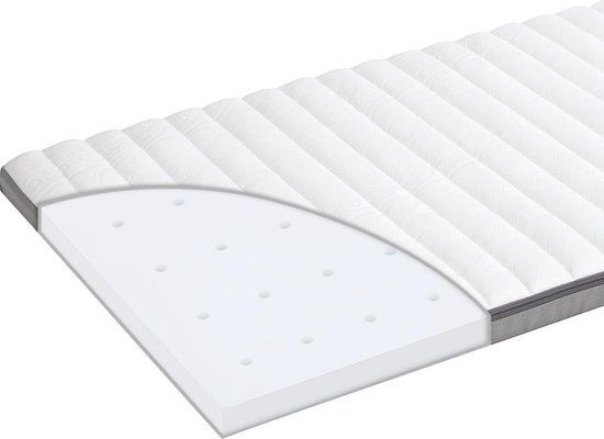 Julius Zöllner Wiegmatras 90x40cm - Wit/Grijs - Afritsbare Hoes - Katoen