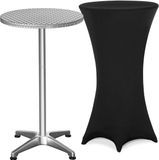 Casaria Statafel met Tafelrok - Hoogte Verstelbaar 70cm-115cm – Zwart