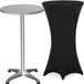 Casaria Statafel met Tafelrok - Hoogte Verstelbaar 70cm-115cm – Zwart