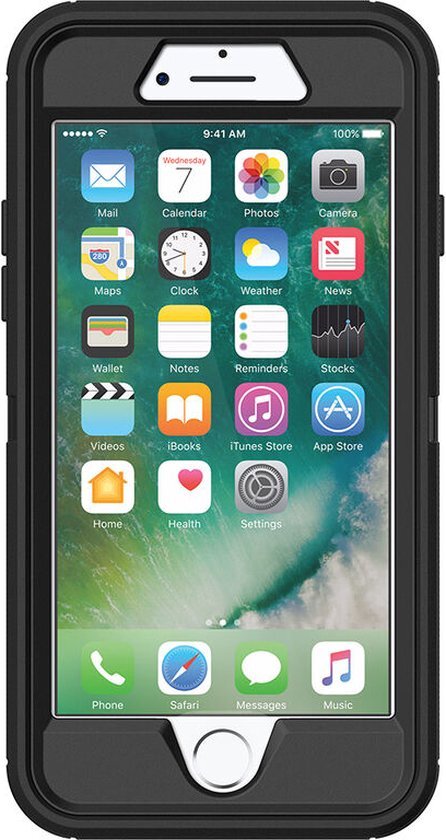 OtterBox voor Apple iPhone 7/8/SE 2020, Superieure Robuuste Val Bescherming Hoesje, Defender Series, Zwart - Zonder Verpakking