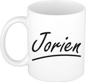 Bellatio Decorations Jorien Naam koffiemok - beker - met sierlijke letters - wit