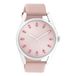 OOZOO Timepieces - Zilverkleurige horloge met oud roze leren band - C10816