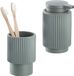 Zeller Badkamer/toilet set Stripes - 2x stuks - kunststeen - groen - streep design