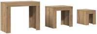 vidaXL 3-delige Salontafels Set Artisanaal Eikenhout