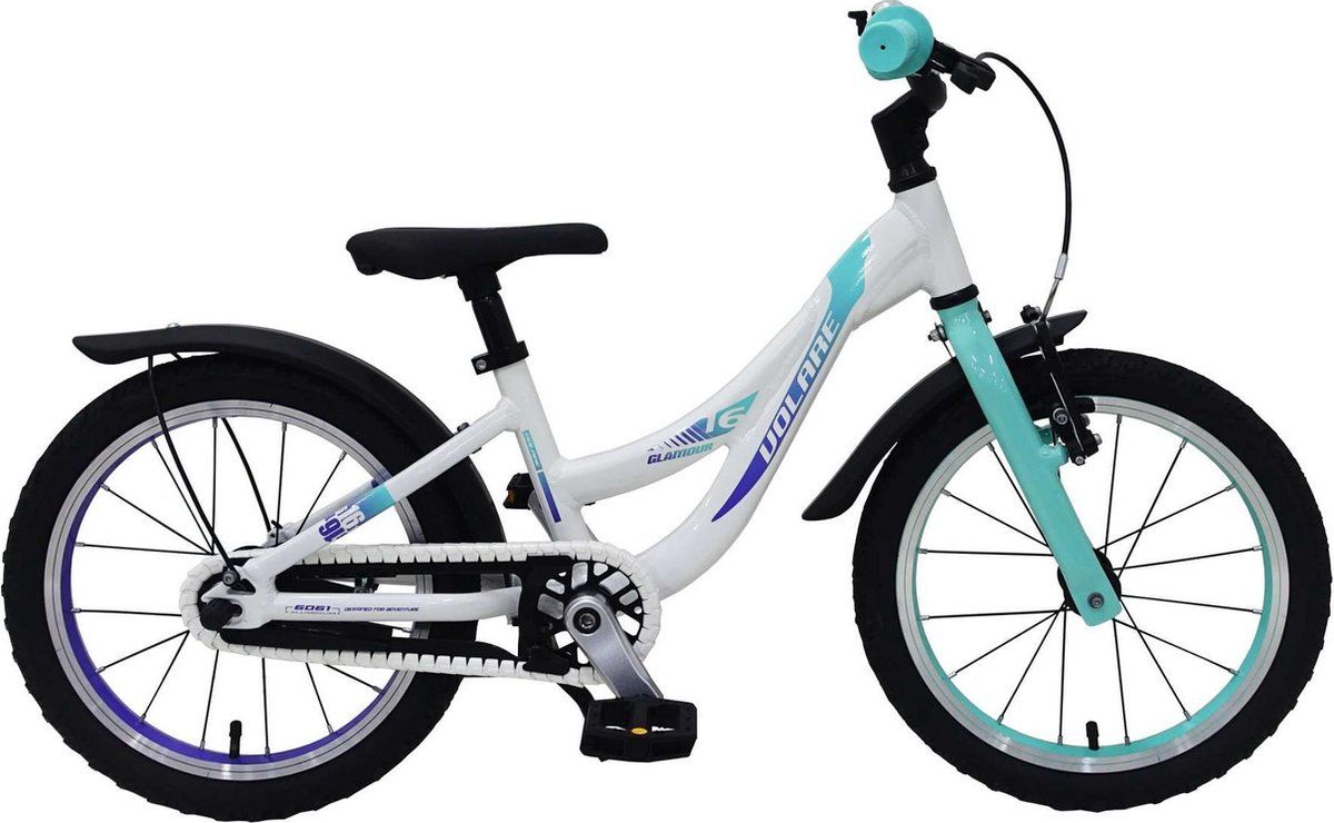 Volare Glamour Kinderfiets - Meisjes - 16 inch - Parelmoer Mint Groen - 2021