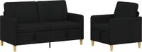 vidaXL Sofa Set Zwart Polyester