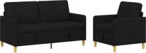 vidaXL Ensemble de canapés Noir Polyester