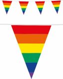 Merkloos / Sans marque Haza-Witbaard Regenboog vlaggenlijn - Thema vlaggetjes van 10 meter - Enkelzijdig bedrukt