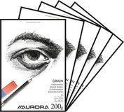 Aurora Tekenpapier - Grain - A4 - 200 gram - 20 vel per blok - 10 Tekenblokken