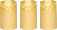 Anna's Collection 3x Bougies LED dorées / bougies coniques 12,5 cm