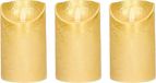 Anna's Collection 3x Bougies LED dorées / bougies coniques 12,5 cm
