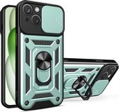 Techsuit Hoesje geschikt voor Apple iPhone 16 - Camshield Back Cover - Groen
