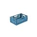 Homéa Opvouwbare en stapelbare kist, maat S (21 x 14,5 x 8 cm), kleur: mineraal blauw