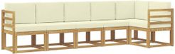 vidaXL - Hoek loungeset - 6 zitplekken - Wit en crèmekleurig - Polyester