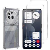Phonillico® Schokbestendig hoesje voor Nothing Phone 3a Pro en 2 schermbeschermer van gehard glas