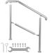 VEVOR 3 Stap reling RVS Overgangsleuning fit voor Niveau Oppervlak en 1 tot 3 Stappen Verstelbare Trapleuning Indoor Outdoor Trapleuningen 220 lbs Capaciteit met Installatie Kit Veranda DIY