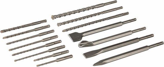 Silverline Complete betonboor- en beitelset - SDS Plus - 15-delig - met opbergkoffer