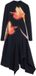 Desigual Damesjurk Mila Zwart/Oranje Katoen/Elastaan Gebloemd Casual Lange Mouw L
