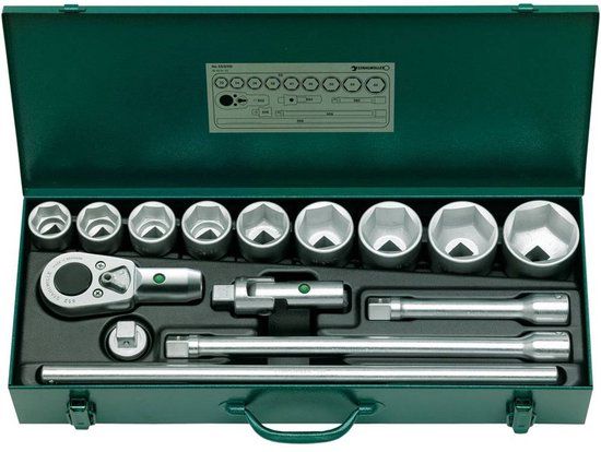 Stahlwille dopsleutelset 55/9/6N 15-delig 3/4″ AF 32-60 mm