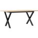 Table basse cadre en X 100x50x45 cm bois de pin massif et acier