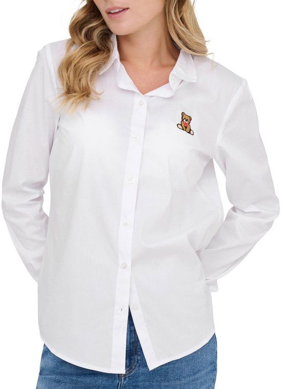 JDY Mio Embroidery Overhemd Dames - Wit - Maat S (36)