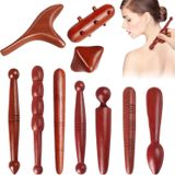 oCreon Hout Massage van hout, 10 stuks triggerpunt massageapparaat voet, houten massagestaaf, acupressuurstift, massagestok, triggerpunt