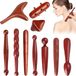 oCreon Hout Massage van hout, 10 stuks triggerpunt massageapparaat voet, houten massagestaaf, acupressuurstift, massagestok, triggerpunt