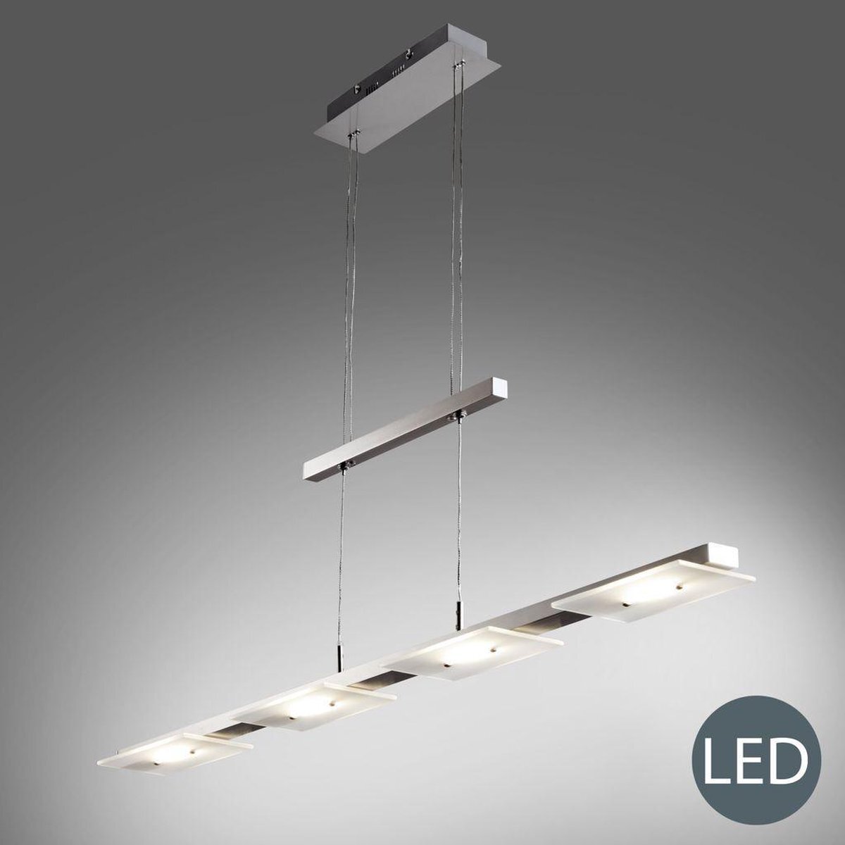 B.K.Licht - Glazen Hanglampen Voor binnen - eetkamer - hoogte verstelbaar - LED Hanglamp - pendellamp - 3.000K - 1.600lm - 18W LED