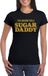 Bellatio Decorations Verkleed shirt voor dames - sugar daddy - zwart - glitter - carnaval/themafeest XS