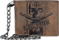 GREENBURRY Leren portemonnee Vintage Wallet With Chain Brown Rebel-Skull bruine