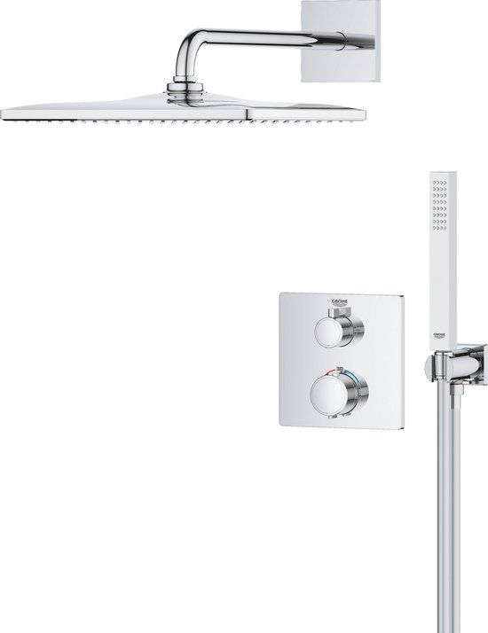 GROHE QuickFix Precision inbouw douchesysteem - Vierkant bedieningspaneel - Chroom - 4005176791437